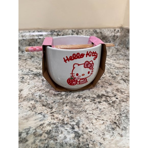 Hello Kitty Sanrio Ceramic Ramen Noodle Bowl with Chopstick  NWT - Picture 2 of 5